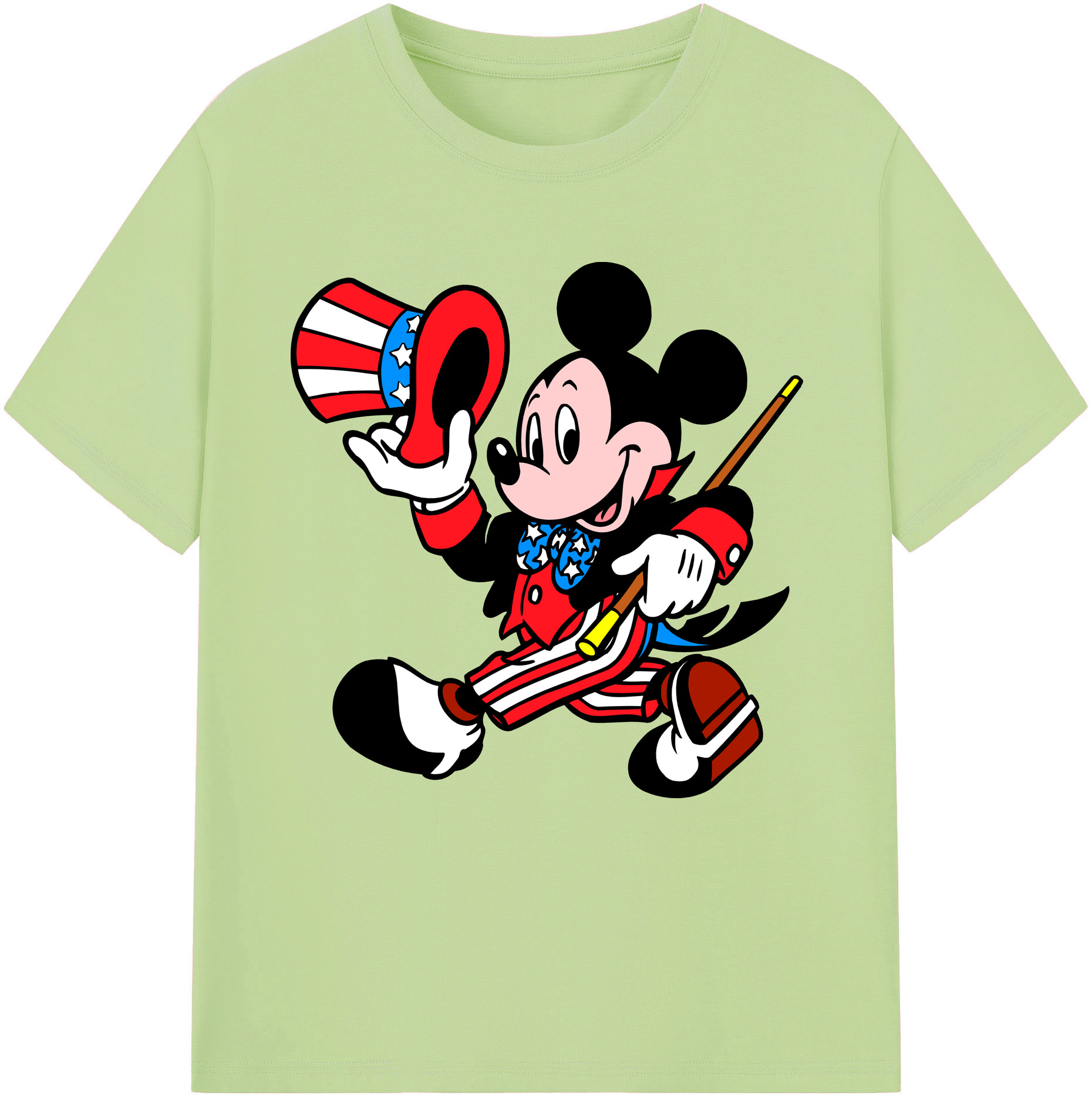 （画像用） ミッキーマウス Mickey Mouse 綿100％半袖Tシャツ（フロントプリント）